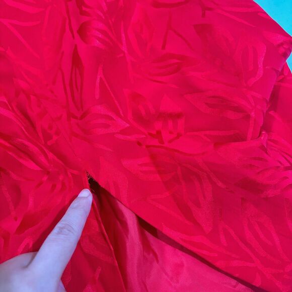 Vintage D'ore Silk Red Beaded Dress 14 Drop Waist Holidays Mature MoTB Cocktails - Picture 12 of 13